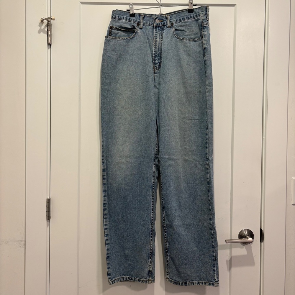 Armani Exchange AX Vintage Oversized Fit Straight Leg Jeans Light Wash Size 7 M